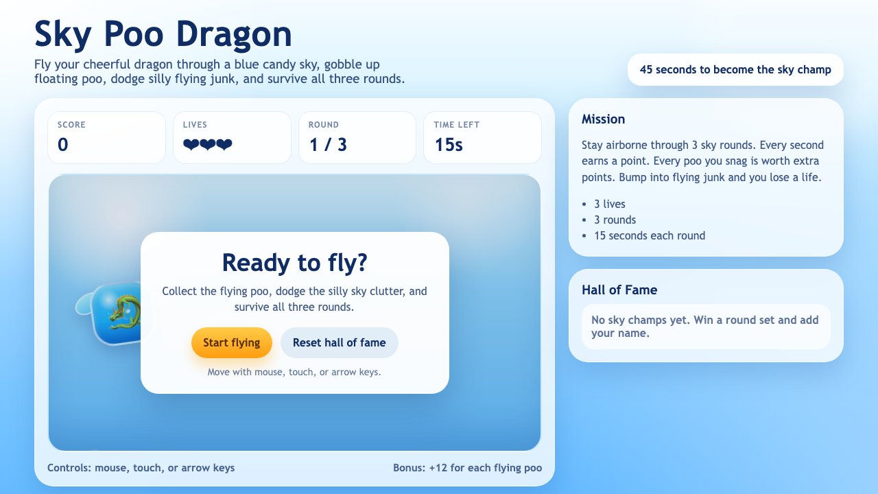 Screenshot of Sky Poo Dragon