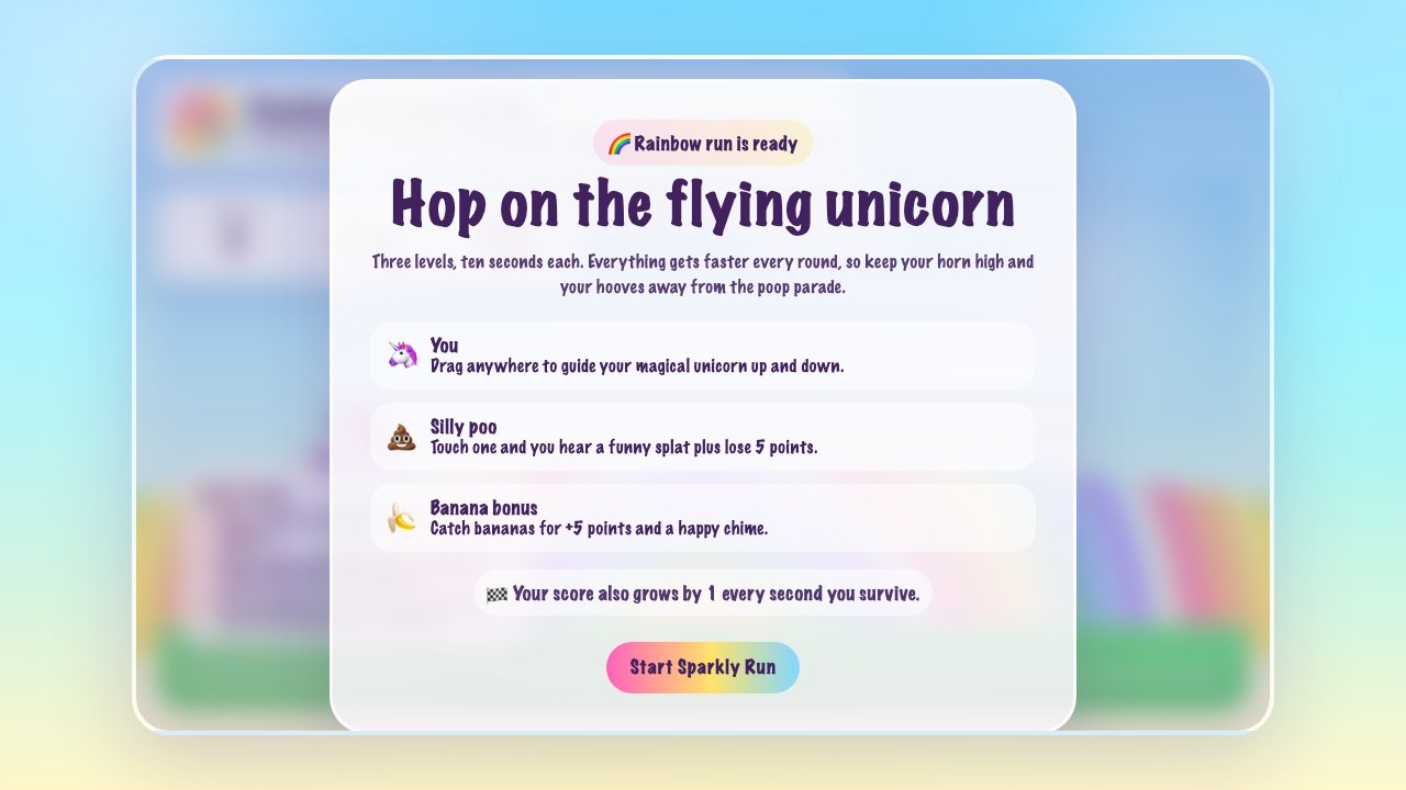 Screenshot of Rainbow Unicorn Adventure